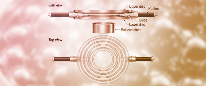 Numerical Study of Steel Ball Rolling Using Spiral Discs