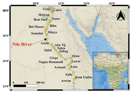 where is the nile river located on a map